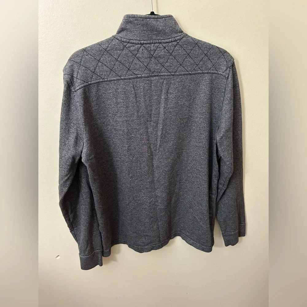 Banana Republic Mens Cotton Half Zip Long Sleeve Pullover Quilted Sweater Size L